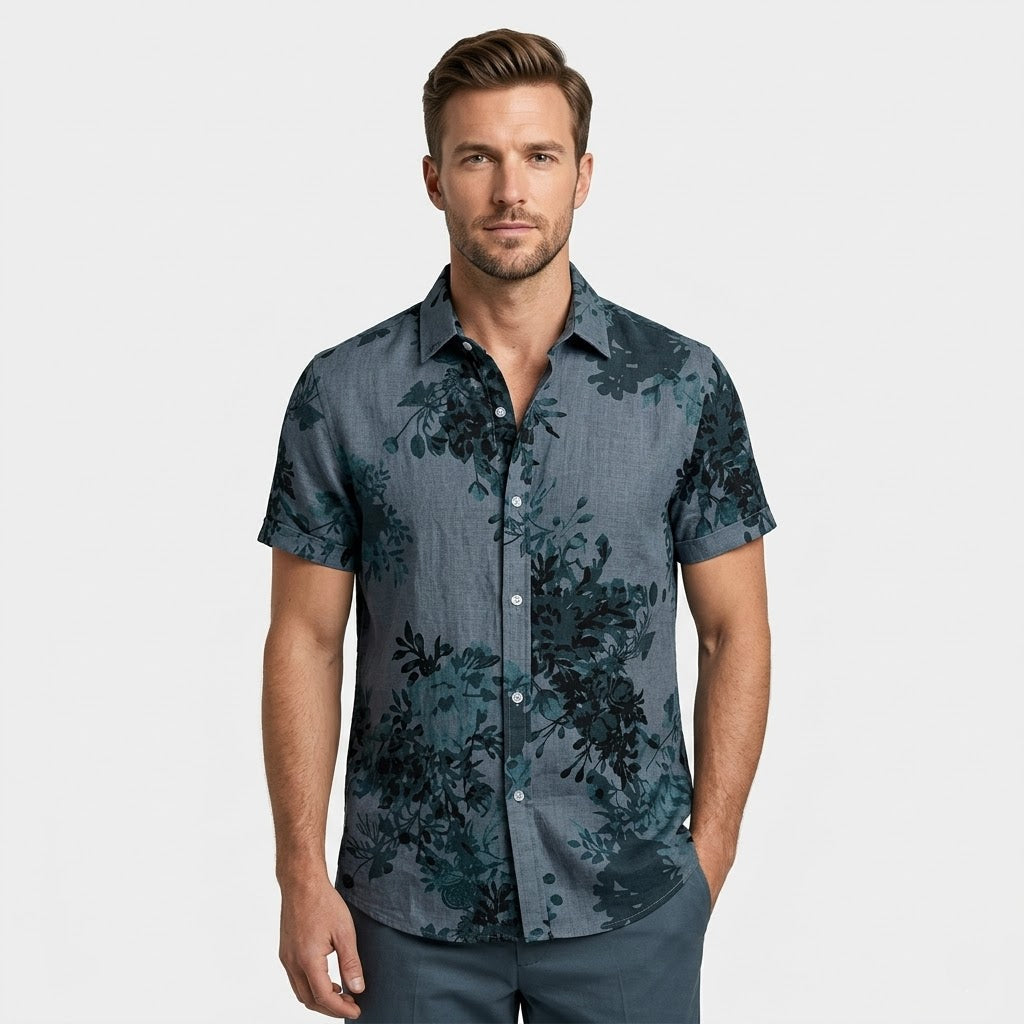 Portofino Linen Print Shirt
